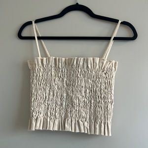 Cream colored smocked cami